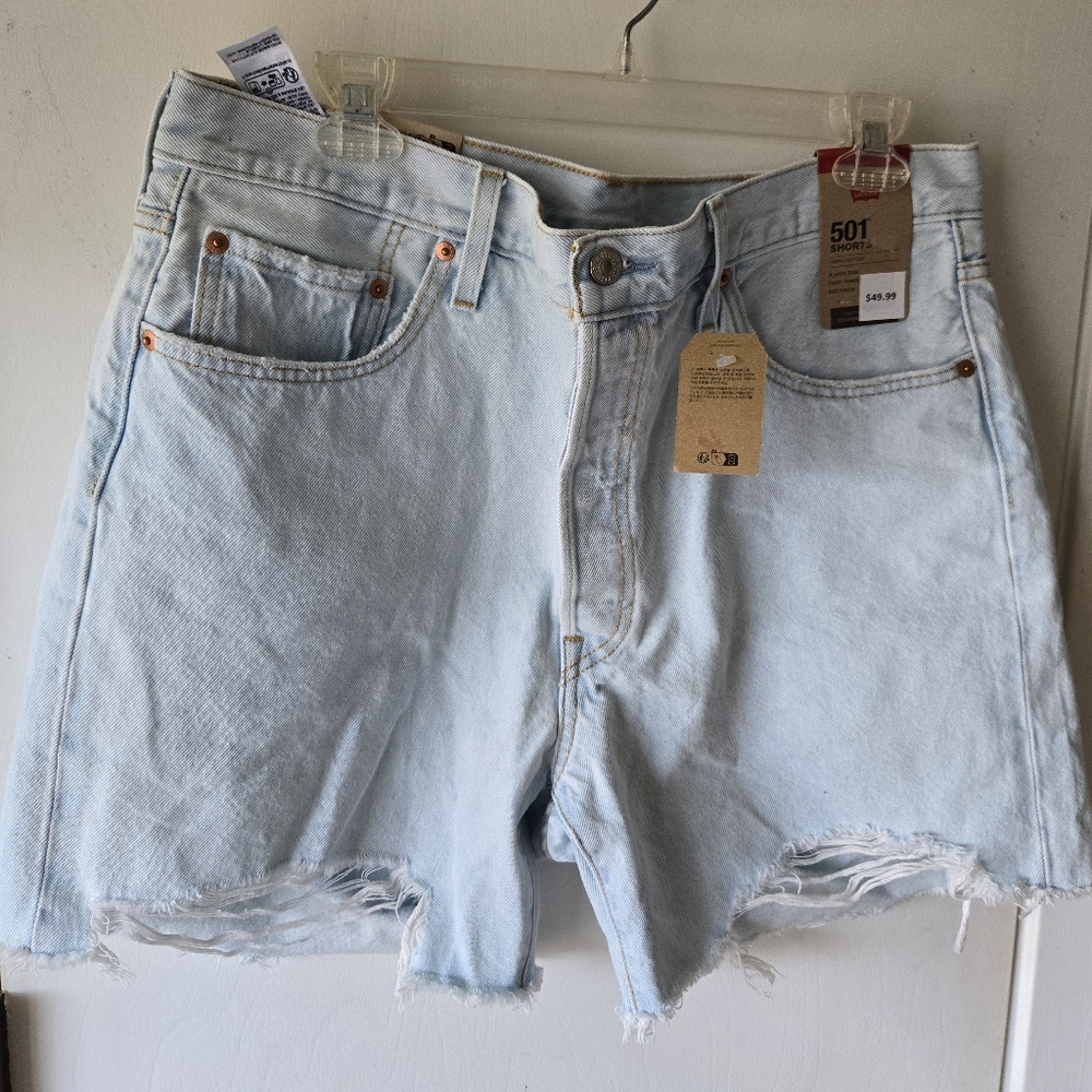 Levi's Sky Blue 501 Denim Shorts Size 34